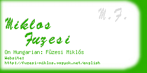 miklos fuzesi business card