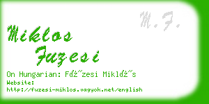 miklos fuzesi business card